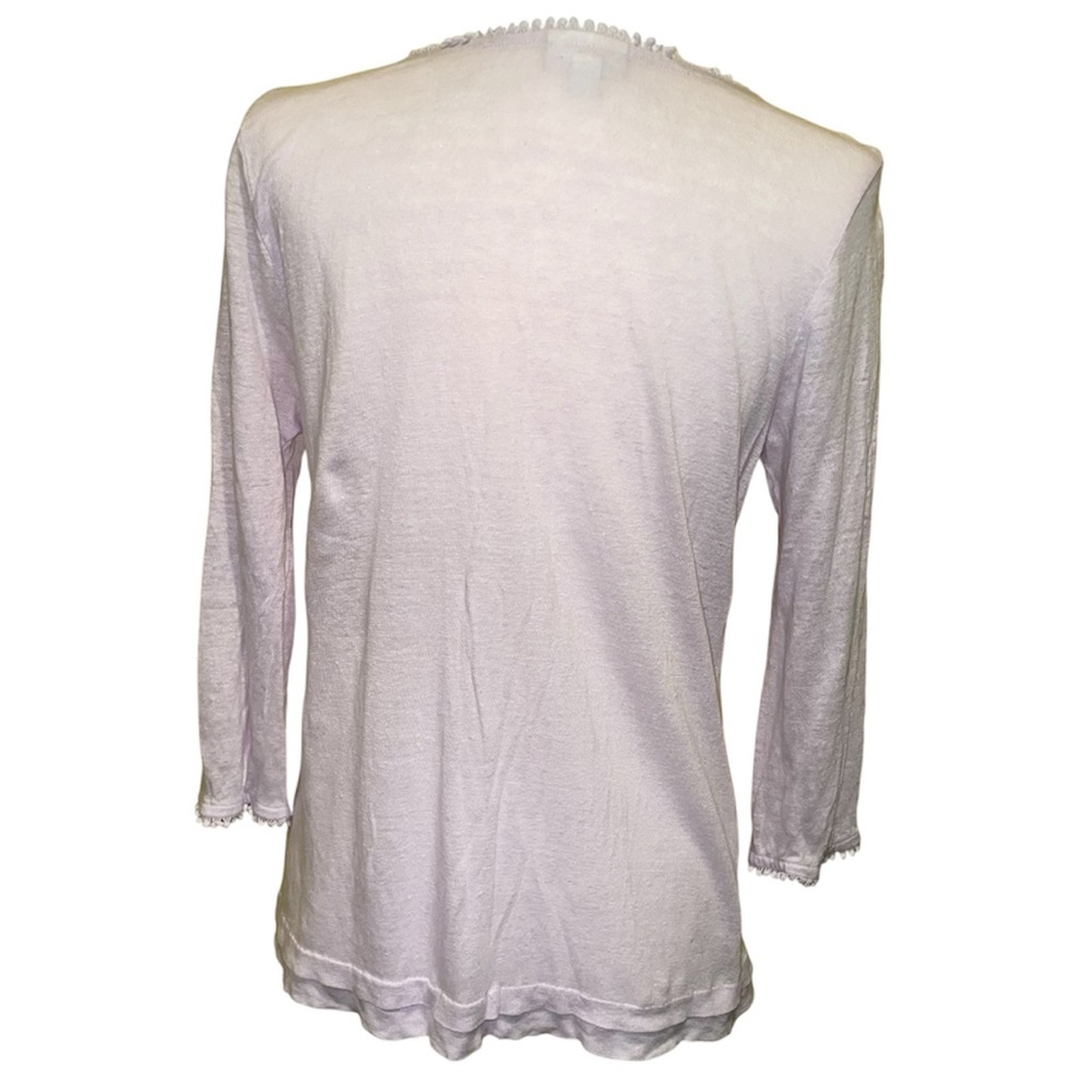 J. Jill Lavender Linen Top Medium - Picture 4 of 7